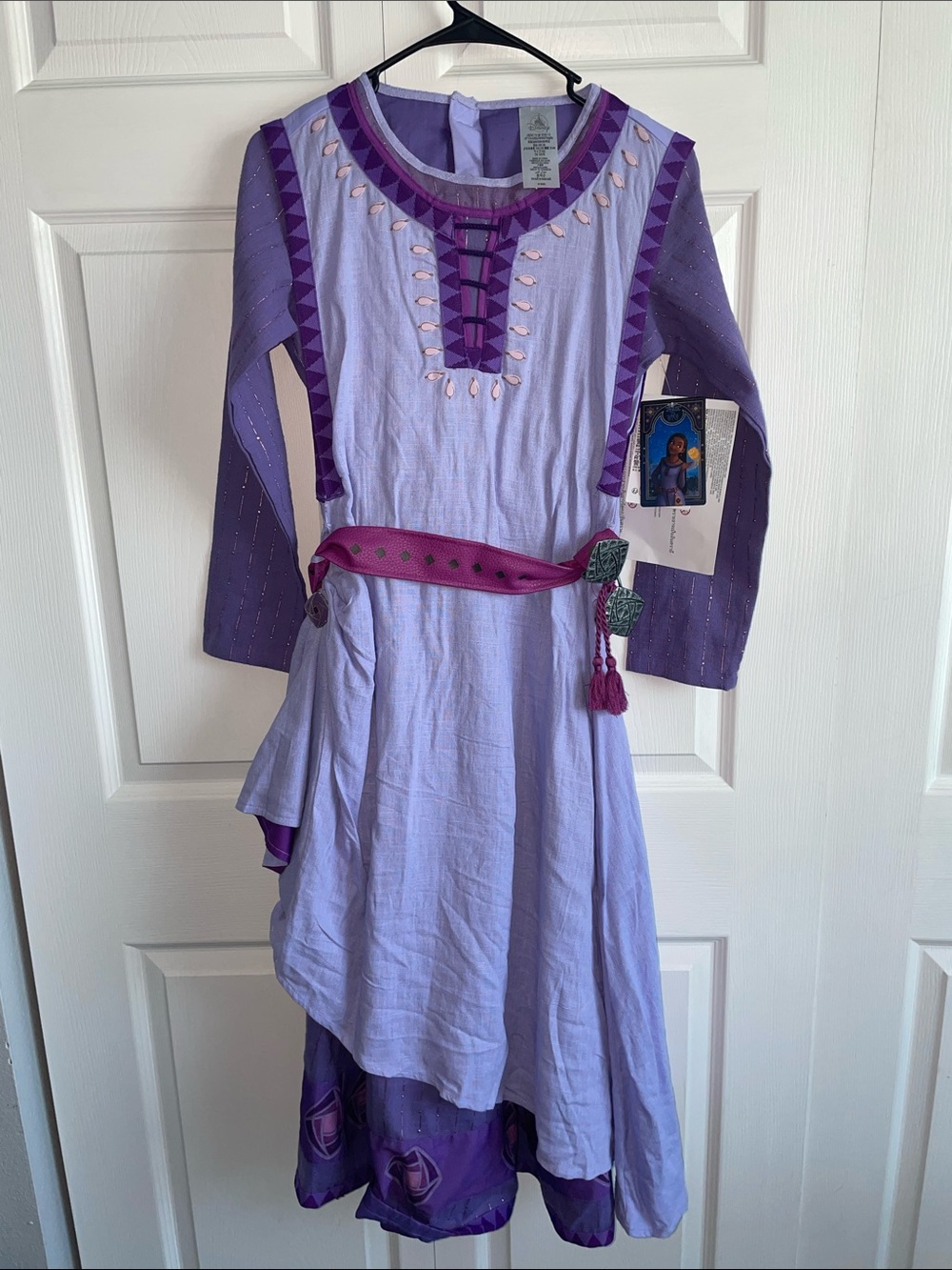 Asha Costume For Kids, Wish Disney Girls Purple and Lavender Princess Dress